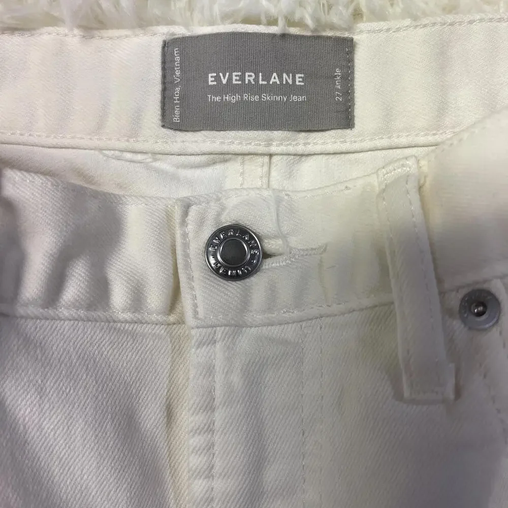 Everlane The High Rise Skinny Jean White 27 Ankle